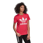 adidas Trefoil Tee T-Shirt (Short Sleeve), Women, Powpnk/White, 38