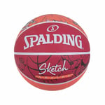 Ballon de basket Spalding Sketch Dribble Rouge Caoutchouc [Taille 7]