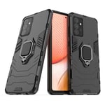 Ring Armor Case Kickstand Tough Rugged Cover, mallille Samsung Galaxy A72 4G, musta