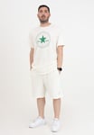 CONVERSE Short Homme Blanc Sport avec Logo en Caoutchouc Printemps Est