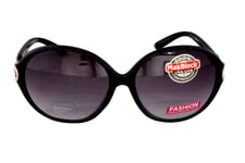 Foster Grant FG15 Women’s Oval Butterfly Style Sunglasses Black Plastic Frame 