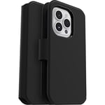 OtterBox Strada Via Case for iPhone 14 Pro, Shockproof, Drop Proof, Slim, Soft Touch Protective Folio Case with Card Holder, 2x Tested to Military Standard, Black