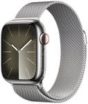 Apple Watch Series 9 GPS+Cellular 41mm Silver Milanese Loop One Size