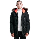 Parka Homme De Marque Col En Fausse Fourrure Amovible Mi-Longue À Capuche Doudoune Hommes Épaississant À Poches Multiples Manteau Homme En Cotton -Zs306920