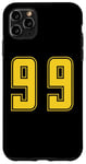 Coque pour iPhone 11 Pro Max Jaune Numéro 99 Équipe Junior Sports Uniforme Numéroté