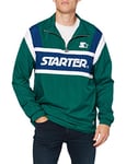 Starter Black Label Men's Half Zip Jacket Warm, Retro Green/Blue Night/White, S