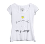 T-Shirt Femme Col Echancré Je Vous Emmerde Je Suis Une Princesse Dessin Petite Couronne Jaune