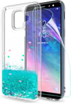 Étui Samsung Galaxy A6 Plus 2018 Glitter Mince Brillant Bling Coeur Paillette Tpu Cristal Transparent Antichoc