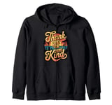 Thank You For Being Kind Retro Sunset Positivity Zip Hoodie