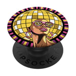 Rétro 70s 80s Funky Disco Ball Afro Queen Diva Vintage PopSockets PopGrip Adhésif