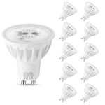 GU10 LED Bulbs Cool White 6000K, LEHASI 5.5W LED Spotlight 50W Halogen Equivalent, 500LM, Energy Saving Light Bulbs, 120° Beam Angle, Non Dimmable, Pack of 10