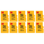 Pack de 10 KODAK Cartes Mémoire Micro SDHC 32 Go avec Adaptateur - Solution de Stockage Haute Vitesse - Neuf