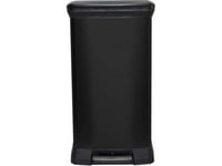 3253922162029 CURVER METALLIC WASTE BIN 50L WITH PEDAL /IML BLACK CURVER