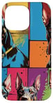 Coque pour iPhone 14 Pro Max Design pop art de chien Doberman cool pour les propriétaires et les fans de chiens