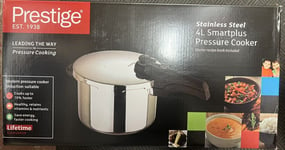 Prestige Smartplus Stainless Steel Pressure Cooker 4L  Dishwasher Safe NEW