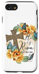 Coque pour iPhone SE (2020) / 7 / 8 He Is Risen Imprimé Léopard Croix Amour Printemps Chrétien Pâques