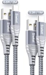 Siwket USB Type C Cable 3A Fast Charging Cord, 2Pack 1M 2M USB A to USB C Charger Cable Braided Data Sync for Samsung Galaxy S10 S9 S8,Note 9/8,A20 A50 A80,LG G5 G6,Sony Xperia,Switch,HTC,Moto Grey