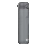 Ion8 Gourde 1l, 1000ml, Anti-Fuite, Facile à Ouvrir, Verrouillage Sécurisé, Poignée de Transport, Lavable en Lave-vaisselle, Sans BPA, Idéale pour le Sport et la Salle de Sport, Gris