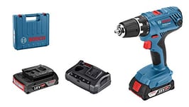 Bosch Professional 18V System perceuse-visseuse sans-fil GSR 18V-21 (couple maxi : 55 Nm, avec 2 batteries de 2,0 Ah, chargeur GAL 18 V-20, L-Case)