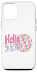 iPhone 12/12 Pro Hello 2025 Retro Festive New Year Disco Ball Celebration Case