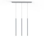 LUMICOM - STELO TRACK 3X Suspension, LED INTEGREE, 12.6W, 4000K, métal, gris, H.60cm