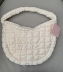 Ariana Grande Cloud Fragrance Cream Quilt Puff Zip Shoulder Bag Ltd Edition BNWT