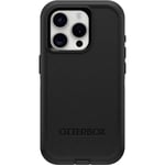 Otterbox Defender Coque pour iPhone 15 Pro, Antichoc, Anti-Chute, Ultra-Robuste, Coque de Protection, supporte 5X Plus de Chutes Que la Norme Militaire, Noir, Livré sans Emballage