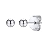 Clou d'Oreille Puce Boucle d Oreille Attract Perle Ronde Gravure Argent 925 Sterling Silver Earring Mignon Creole Petit Inoxydable Puce Lisse-3mm Bijoux Cadeau Valentin Noël Fête des Mères Mariage