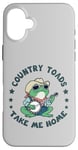 Coque pour iPhone 16 Plus Cool Cowboy Toad jouant de la musique, Country "Toads", Take Me Home