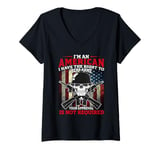 Womens I'm An American I Have The Right To Bear Arms American Flag V-Neck T-Shirt