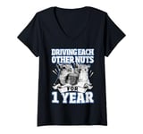 Womens 1st Wedding Anniversary Driving each other Nuts 1 Year V-Neck T-Shirt