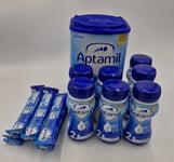 Aptamil Follow on Milk 1x 800g. 7x Ready to Drink Milk. 9x Pre-Measured Tabs.