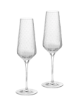 Vera Wang Swirl Crystal Champagne Glass Flute, Set of 2, 270ml, Clear