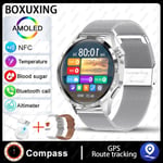 Huawei Smart Watch Miesten Watch 4 Pro Amoled Hd Screen Bluetooth Call Nfc Health Monitoring Smartwatch 2024 Uusi Watch Gt4pro_Silver Mesh belt_NFC GT4 Pro