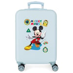 Valise cabine Disney Mickey All Smile Bleu 38x55x20 cm ABS rigide Serrure latérale à combinaison 35L 2 kgs 4 doubles roues bagage à main