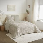 Coton Pur - Parure de draps 4 pièces pour lit 160 x 200 cm 'Grande largeur' Cachemire naturel