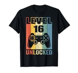 Level 16 Unlocked Tshirt 16th Video Gamer Birthday Boy Gift T-Shirt