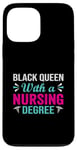 Coque pour iPhone 13 Pro Max Reine noire avec diplôme d'infirmière