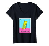 Womens Funny Mexican Bingo Game La Escaler V-Neck T-Shirt