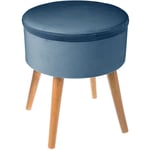 Atmosphera Créateur D'intérieur - Tabouret coffre en velours Tess - h. 44 cm