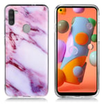 Samsung Marble Galaxy A11 kuoret - Ruusu / Violetti Marmori