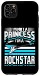 Coque pour iPhone 11 Pro Max Je ne suis pas une princesse, je suis une rockstar, guitariste Rock n Roll