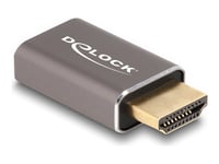 Delock - Hög Hastighet - Hdmi-Adapter Med Ethernet - Hdmi Hane Till Hdmi Hona - Grå - 8K60 Hz (7680 X 4320) Stöd