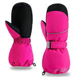 ThxToms Gants de Ski pour Enfants Gants d'hiver de -15 °C Coupe-Vent Imperméable Chaud Oxford épais Temps Froid Sports de Plein air Snowboard Garçon et Fille pour 4 à 13 Ans