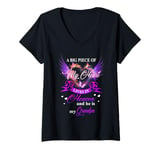 Womens A big part of my heart is in heaven and He is my grandpa V-Neck T-Shirt