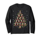 Coyote Santa Christmas Tree Lights Ugly Sweater Style Long Sleeve T-Shirt