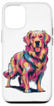 iPhone 12/12 Pro Cute Colorful Golden Retriever Dog Art for Pet Lovers Case