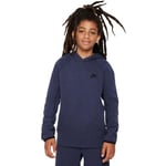 NIKE FD3291-473 B NSW TECH FLC PO HOODIE Sweatshirt Boy's OBSIDIANHEATHER/BLACK Size XS