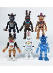 6 kpl FNAF hahmot Bonnie Foxy Fazbear Bear Five Nights At Freddy's Action Figure Nuket valon kanssa