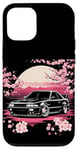 Coque pour iPhone 12/12 Pro Retro JDM Voiture de course japonaise Drift Tuning Car Sakura Blossom